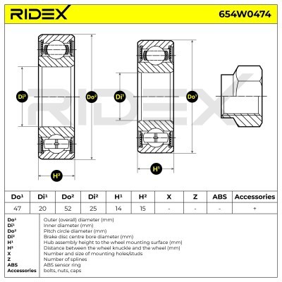 Wheel Bearing RIDEX 654W0474 654W0474 - photo 4