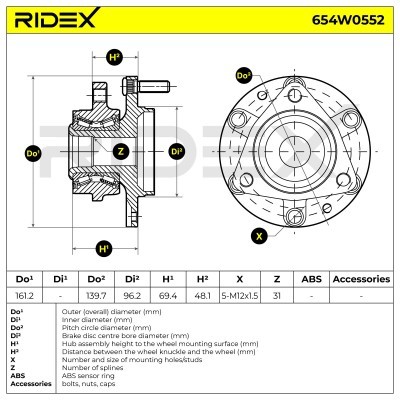 Wheel Bearing RIDEX 654W0552 654W0552 - photo 5