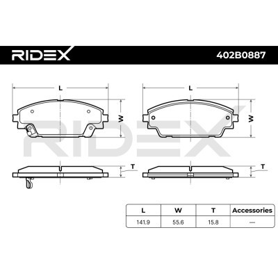Brake Pads Set RIDEX 402B0887 402B0887 - photo 6