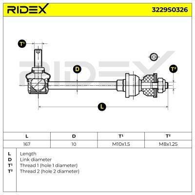 Stabilizer Link RIDEX 3229S0326 3229S0326 - photo 4
