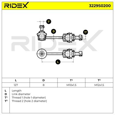 Stabilizer Link RIDEX 3229S0200 3229S0200 - photo 5