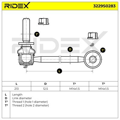 Stabilizer Link RIDEX 3229S0283 3229S0283 - photo 4