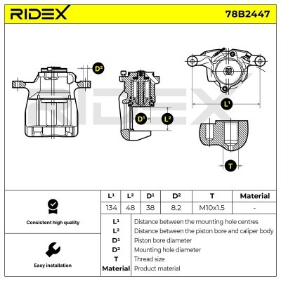Brake Caliper RIDEX 78B2447 78B2447 - photo 3