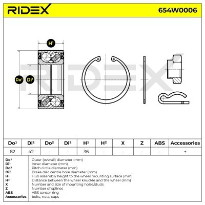 Wheel Bearing RIDEX 654W0006 654W0006 - photo 2