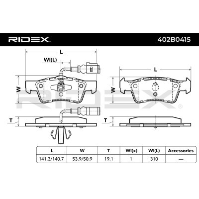 Brake Pads Set RIDEX 402B0415 402B0415 - photo 3