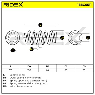 Suspension Spring RIDEX 188C0511 188C0511 - photo 5