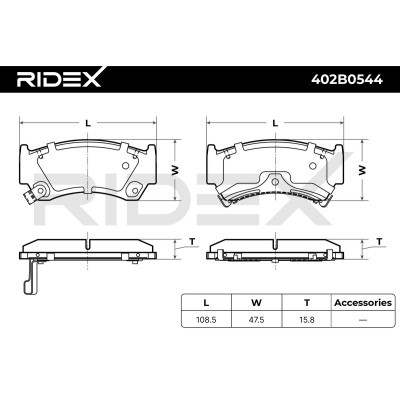 Brake Pads Set RIDEX 402B0544 402B0544 - photo 6