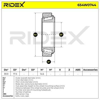 Wheel Bearing RIDEX 654W0744 654W0744 - photo 6