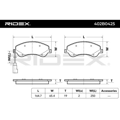 Brake Pads Set RIDEX 402B0425 402B0425 - photo 8