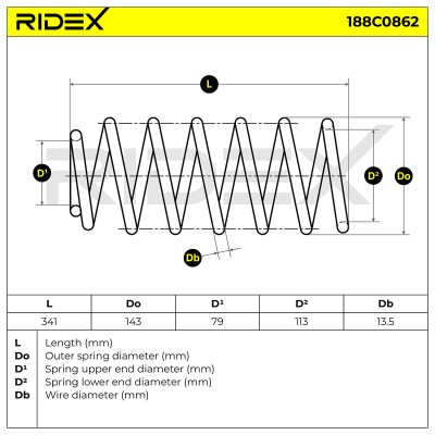 Suspension Spring RIDEX 188C0862 188C0862 - photo 5