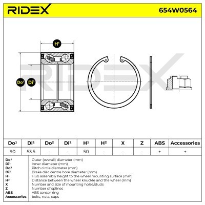 Wheel Bearing RIDEX 654W0564 654W0564 - photo 2