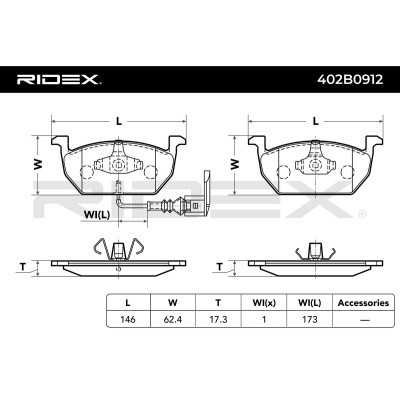 Brake Pads Set RIDEX 402B0912 402B0912 - photo 3