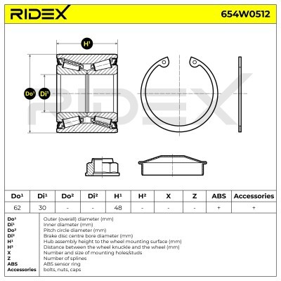Wheel Bearing RIDEX 654W0512 654W0512 - photo 5