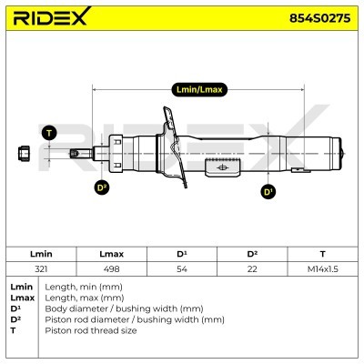 Shock Absorber RIDEX 854S0275 854S0275 - photo 4
