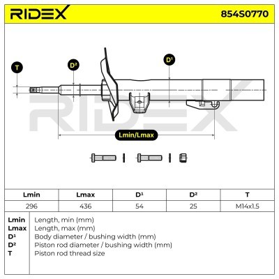 Shock Absorber RIDEX 854S0770 854S0770 - photo 8