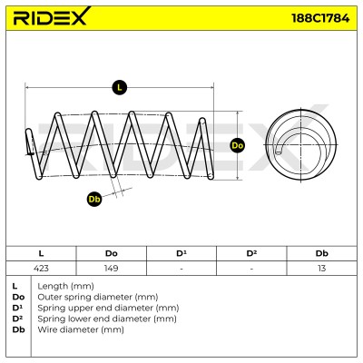 Suspension Spring RIDEX 188C1784 188C1784 - photo 4