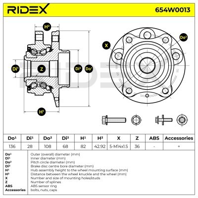 Wheel Bearing RIDEX 654W0013 654W0013 - photo 2