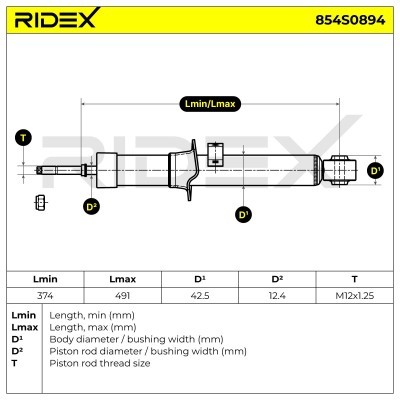 Shock Absorber RIDEX 854S0894 854S0894 - photo 3