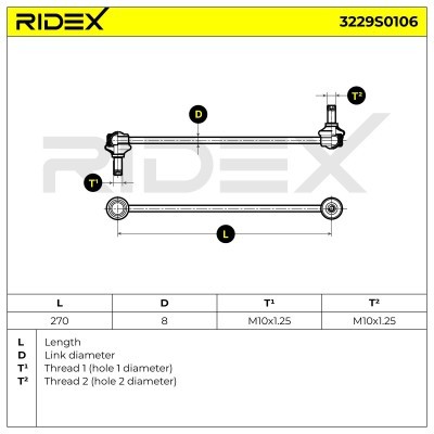 Stabilizer Link RIDEX 3229S0106 3229S0106 - photo 3