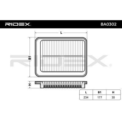 Air Filter RIDEX 8A0302 8A0302 - photo 6