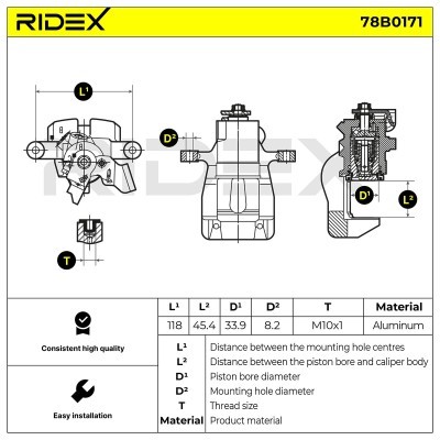 Brake Caliper RIDEX 78B0171 78B0171 - photo 4