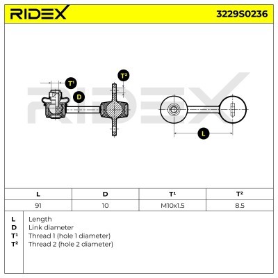 Stabilizer Link RIDEX 3229S0236 3229S0236 - photo 6