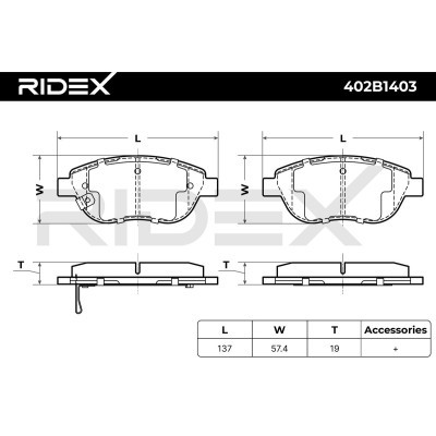 Brake Pads Set RIDEX 402B1403 402B1403 - photo 6