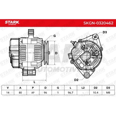 Alternator Stark SKGN-0320462 SKGN-0320462 - photo 7