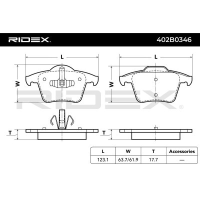 Brake Pads Set RIDEX 402B0346 402B0346 - photo 8