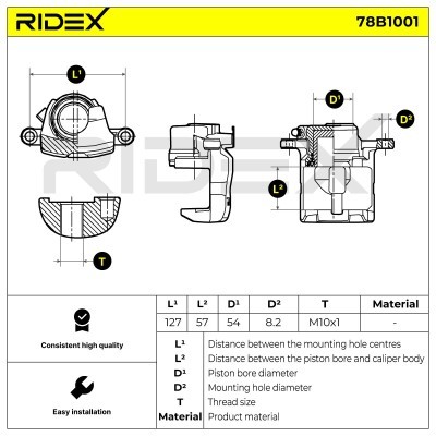 Brake Caliper RIDEX 78B1001 78B1001 - photo 7