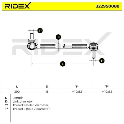 Stabilizer Link RIDEX 3229S0088 3229S0088 - photo 3