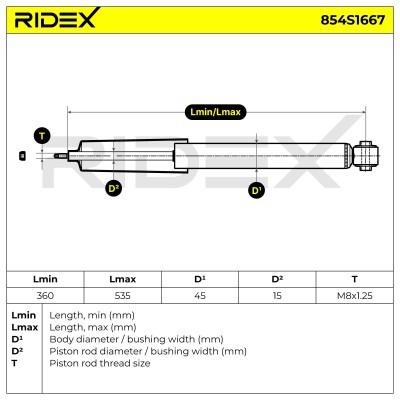 Shock Absorber RIDEX 854S1667 854S1667 - photo 8