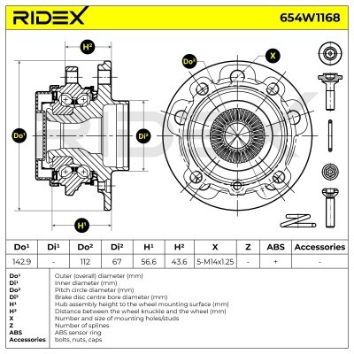 Wheel Bearing RIDEX 654W1168 654W1168 - photo 6
