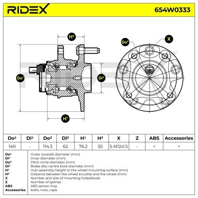 Wheel Bearing Kit RIDEX 654W0333 654W0333 - photo 7
