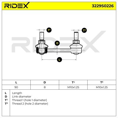 Stabilizer Link RIDEX 3229S0226 3229S0226 - photo 6