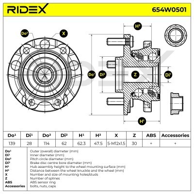 Wheel Bearing RIDEX 654W0501 654W0501 - photo 3