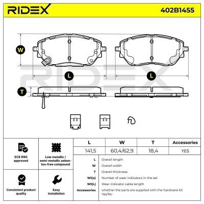 Brake Pads Set RIDEX 402B1455 402B1455 - photo 9
