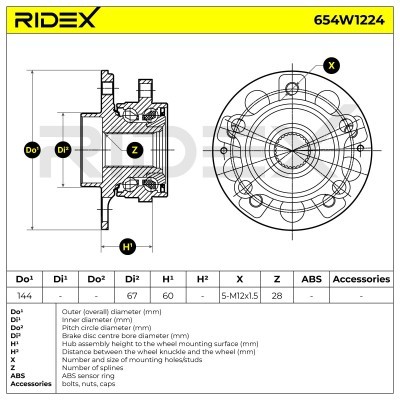 Wheel Bearing RIDEX 654W1224 654W1224 - photo 7
