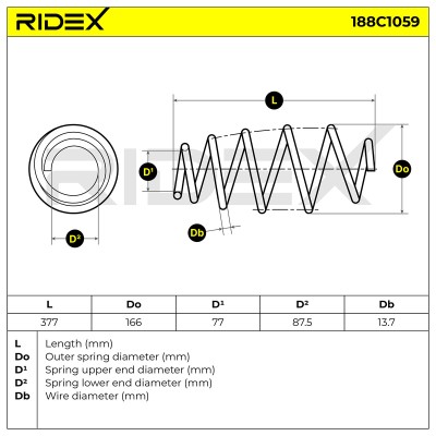 Suspension Spring RIDEX 188C1059 188C1059 - photo 4
