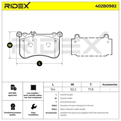 Brake Pads Set RIDEX 402B0982 402B0982 - photo 7