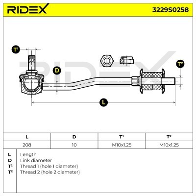 Stabilizer Link RIDEX 3229S0258 3229S0258 - photo 6