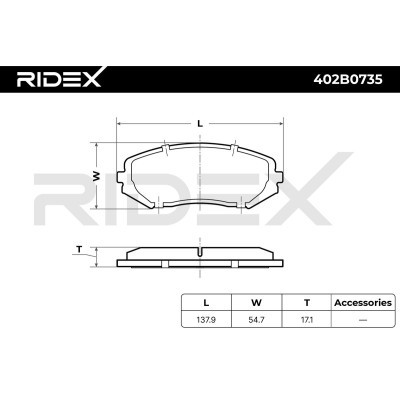 Brake Pads Set RIDEX 402B0735 402B0735 - photo 8