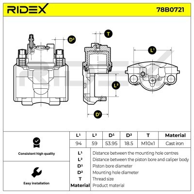 Brake Caliper RIDEX 78B0721 78B0721 - photo 4