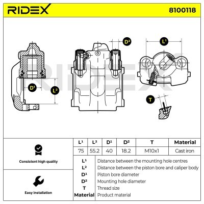 Brake Caliper RIDEX 78B0125 78B0125 - photo 5