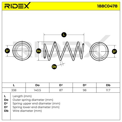 Suspension Spring RIDEX 188C0478 188C0478 - photo 4