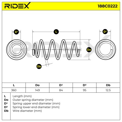 Suspension Spring RIDEX 188C0222 188C0222 - photo 5