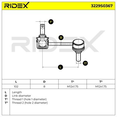 Stabilizer Link RIDEX 3229S0367 3229S0367 - photo 7