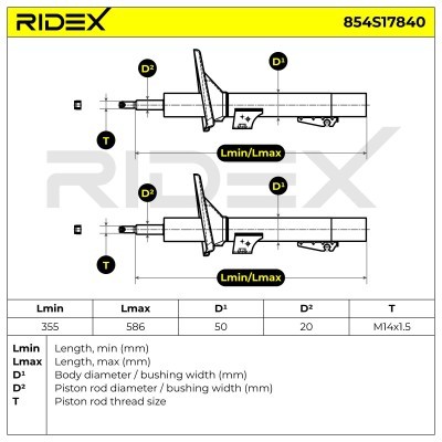 Shock Absorber RIDEX 854S17840 854S17840 - photo 8