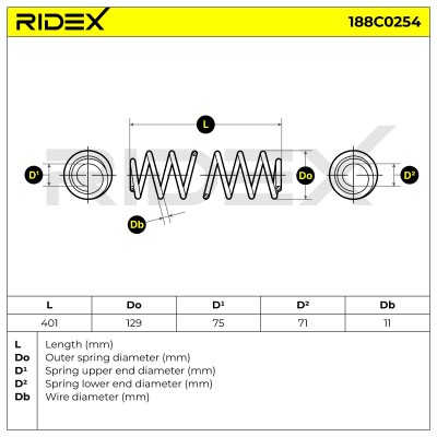 Suspension Spring RIDEX 188C0254 188C0254 - photo 5