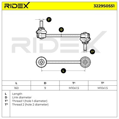 Stabilizer Link RIDEX 3229S0551 3229S0551 - photo 5